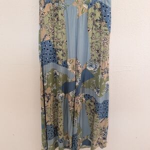 Coldwater Creek Floral Patchwork Pants - Blue and Green